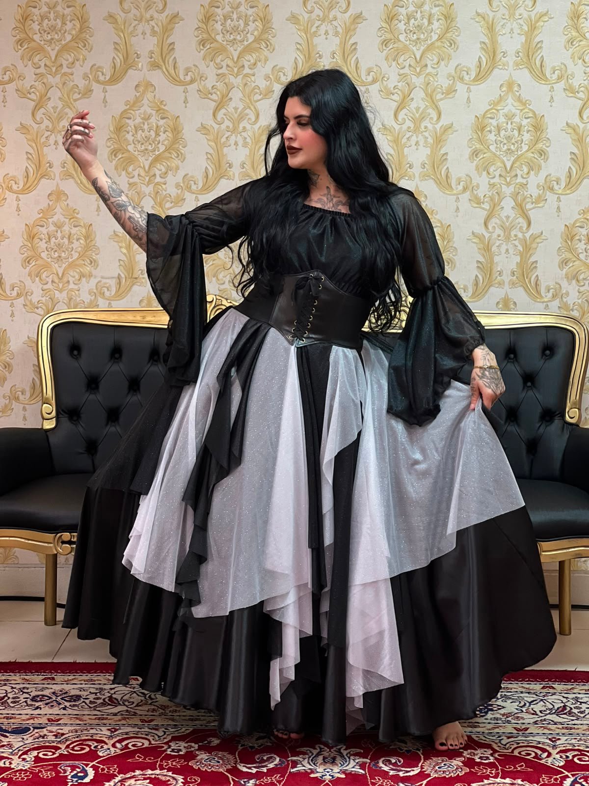 Blusa Cascata Brilho Preto 209