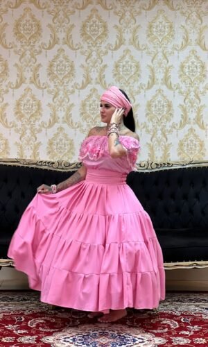 Saia Gomos Oxfor Longa Rosa 736