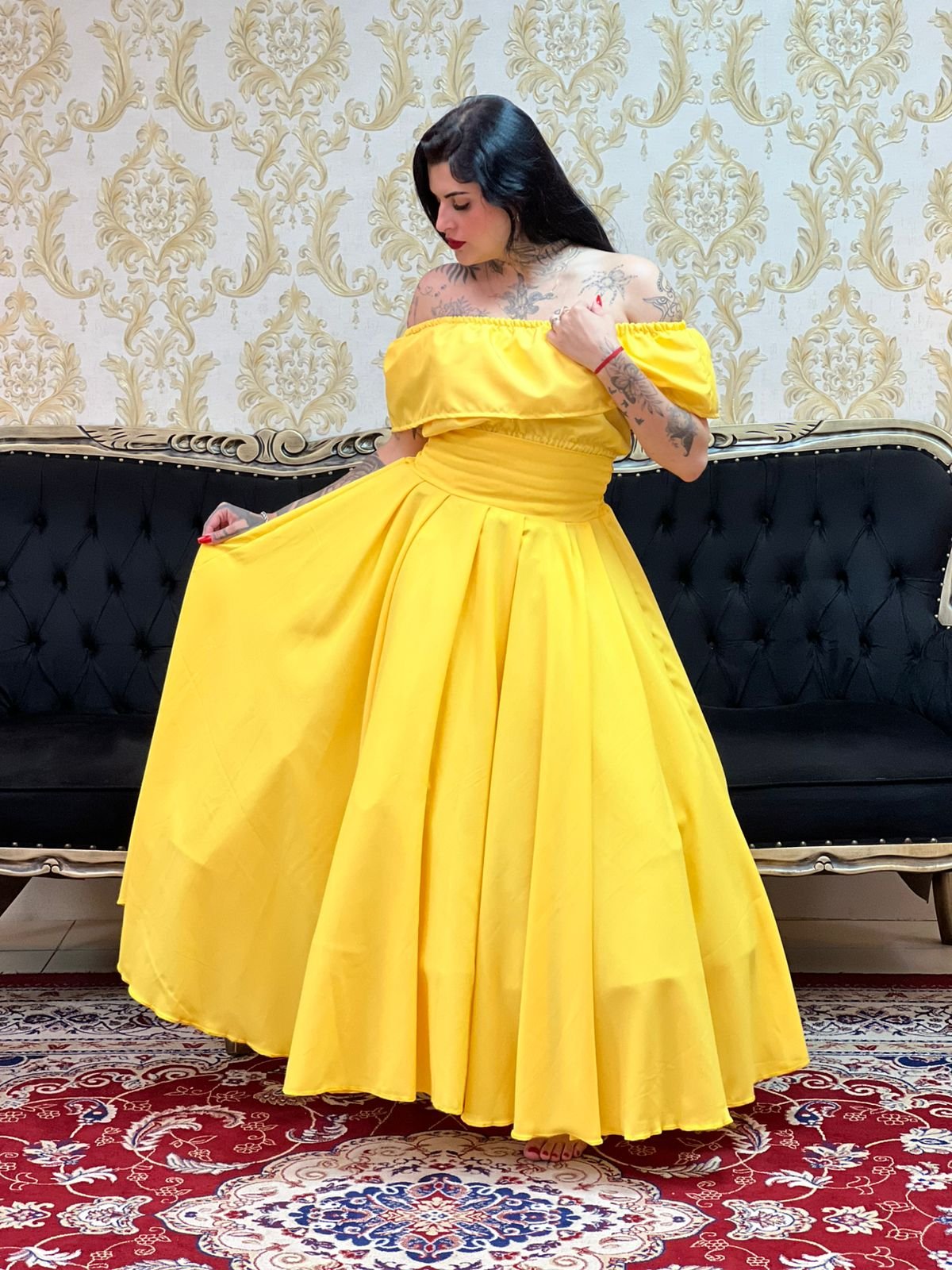Saia Oxfor Longa Amarelo 302
