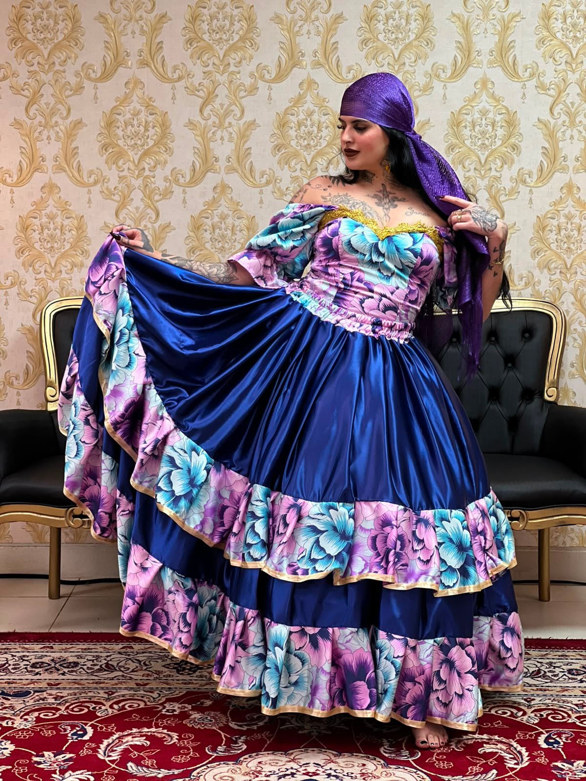 Saia Yasmin Azulão/Roxo 8422