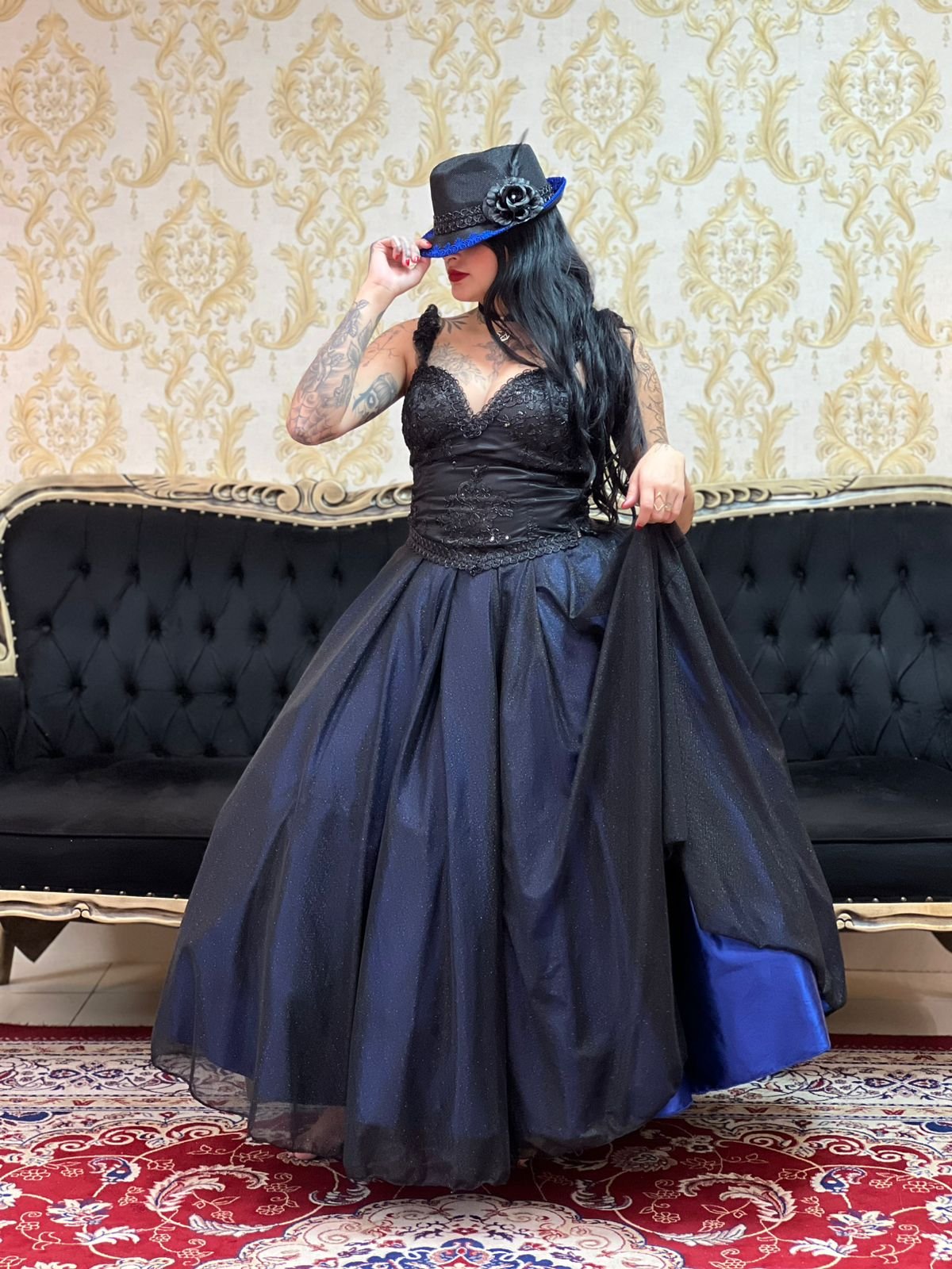 Saia Aurora Longa Azulão/Preto 2410