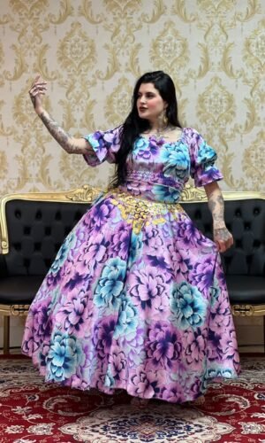 Blusa Laço Floral Roxo 502