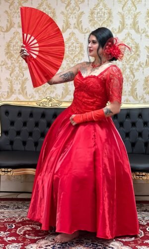 Saia Zibeline Longa Vermelho 157